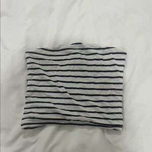 Brandy Melville Black and White Striped Crop Top